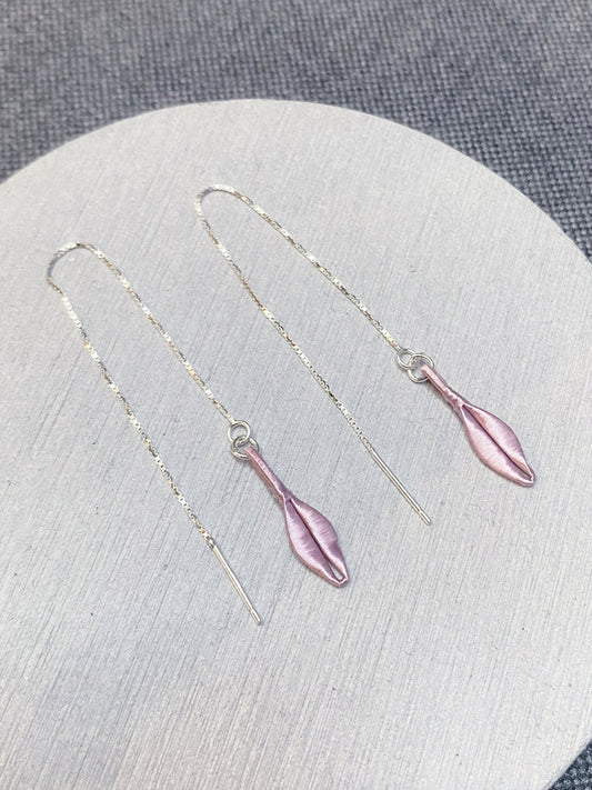 小葉子耳環 迷霧紫