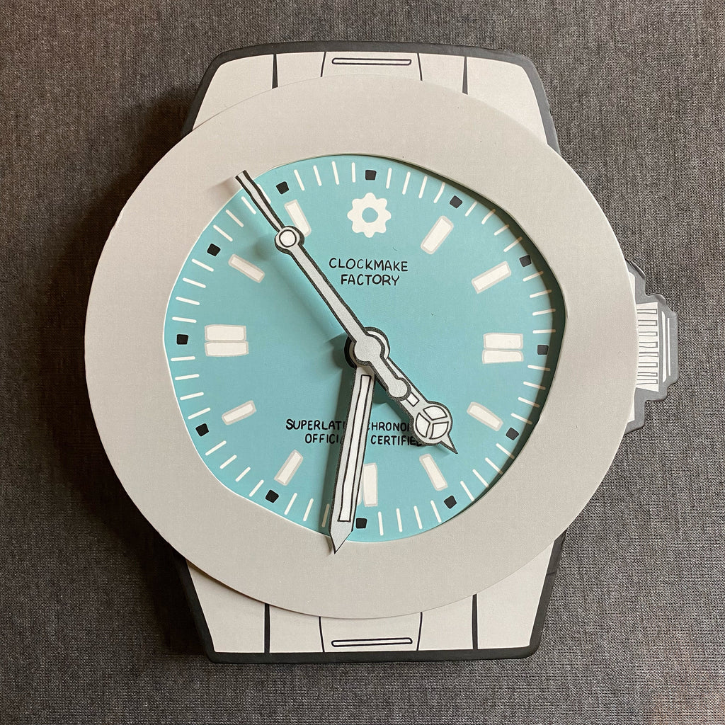 無時無刻 2D裝置藝術 手繪感時鐘 Tiffany (白框)