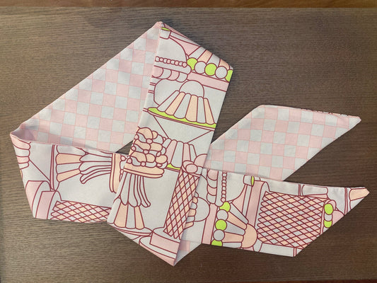 棉質小絲巾 單面粉紅遊樂園