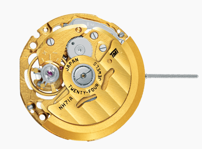 Seiko (SII) Caliber NH71 Skeleton Mechanical Watch Movement Gold TMI - Watchmake Factory