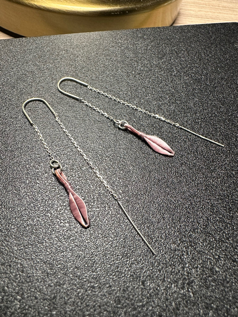 小葉子耳環 迷霧紫
