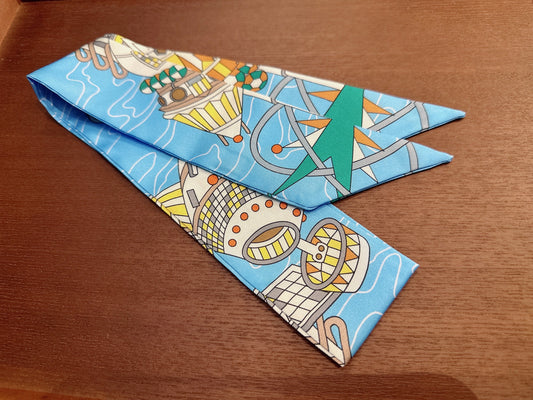 渡假小絲巾 水藍遊樂園