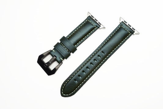 Apple Watch 錶帶 義大利油蠟皮革 深藍 20mm