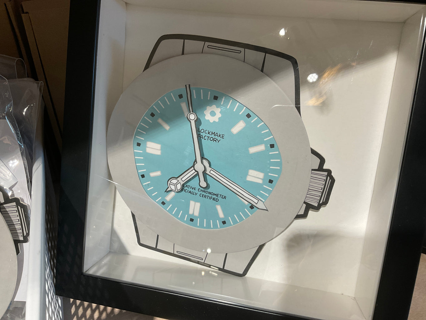 無時無刻 2D裝置藝術 手繪感時鐘 Tiffany (黑框)