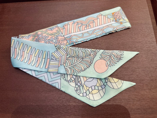 渡假小絲巾 馬卡龍圖騰