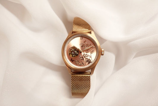 Watchmake 花語系列: 花園 36mm 玫瑰金錶殼 Seiko NH38