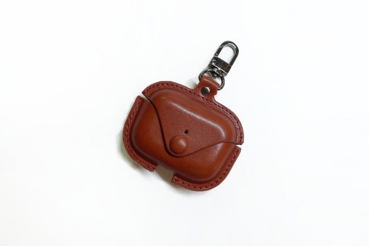 AirPods Pro 保護殼 油蠟皮革 深棕 1/2代