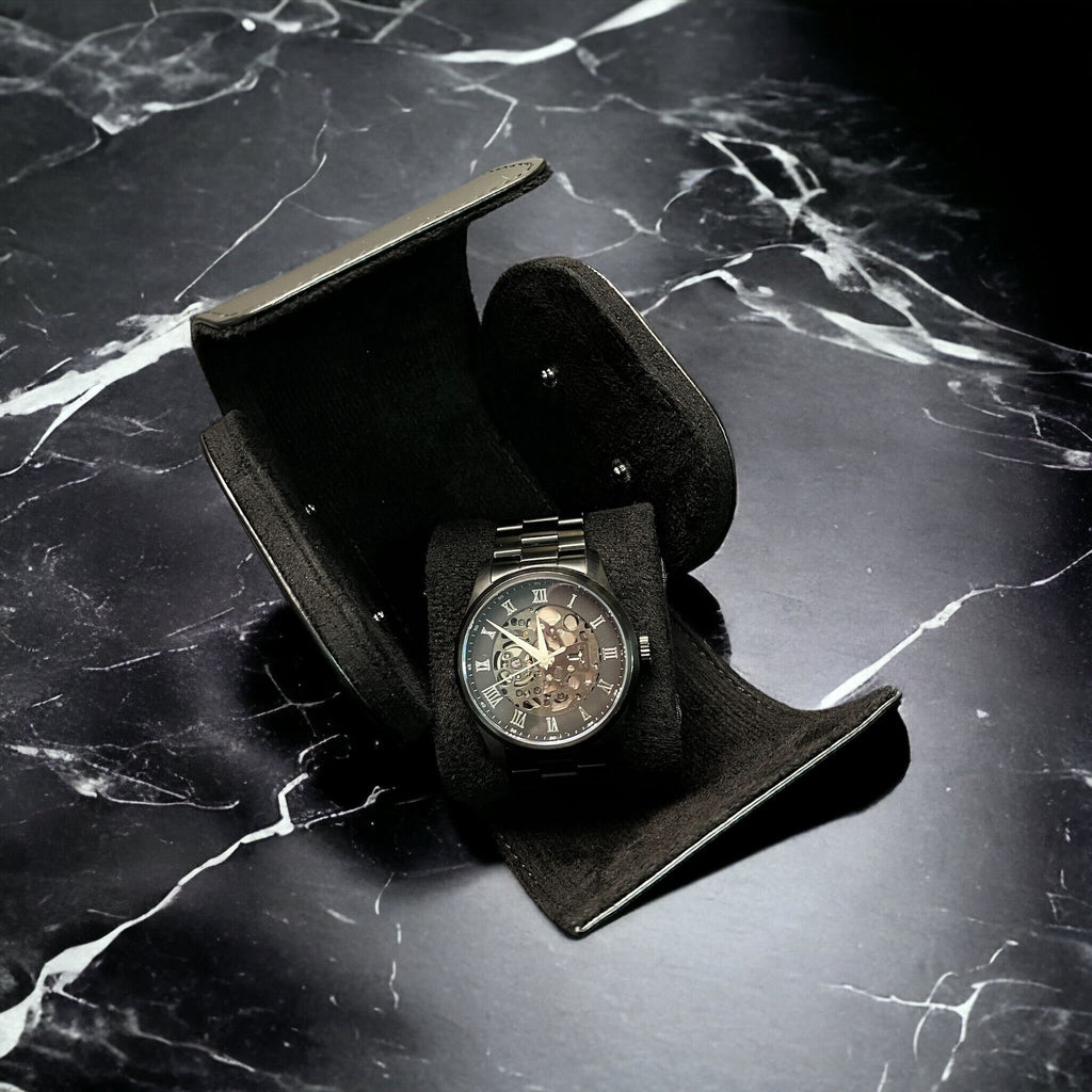 皮錶盒 時光寶盒 錶皮套 黑色 ㄧ隻錶