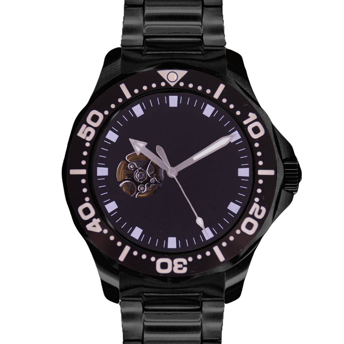 Diver 46 - All Black|Design Studio|Seiko Automatic Japan Made|46mm - Watchmake Factory