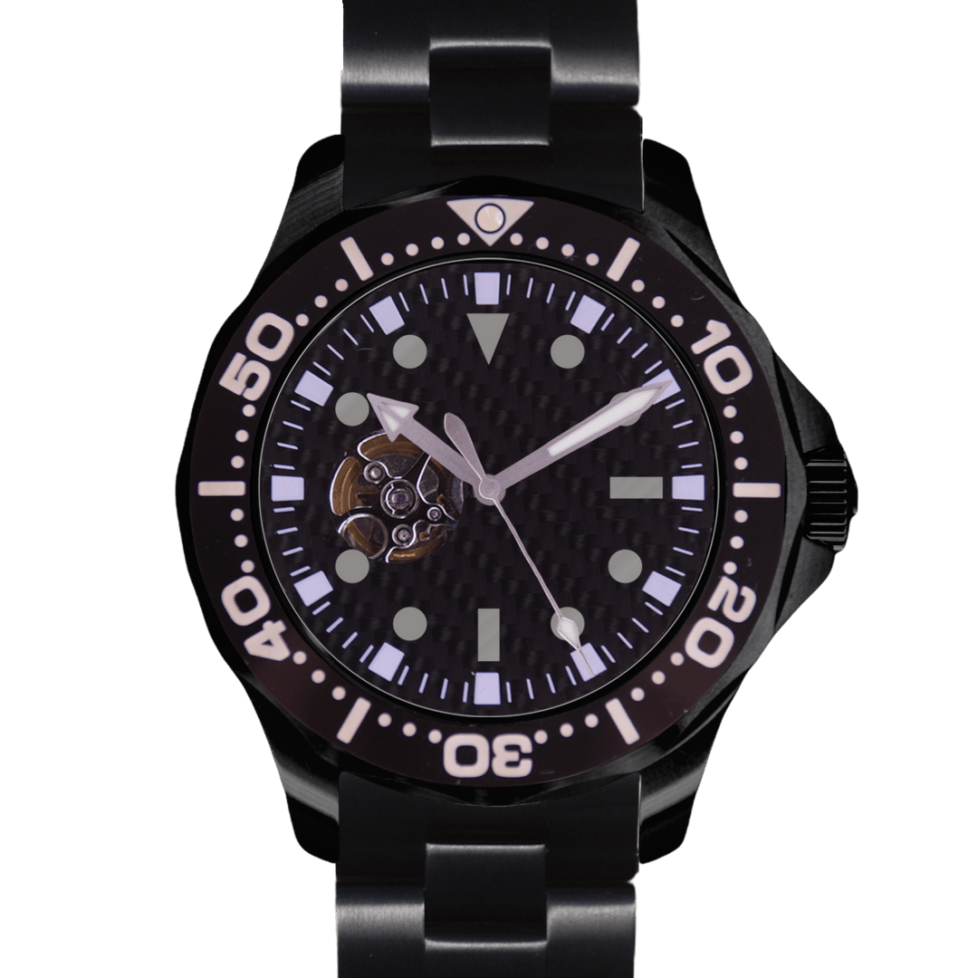 Diver 46 - Carbon Black|Design Studio|Seiko Automatic Japan Made|46mm - Watchmake Factory