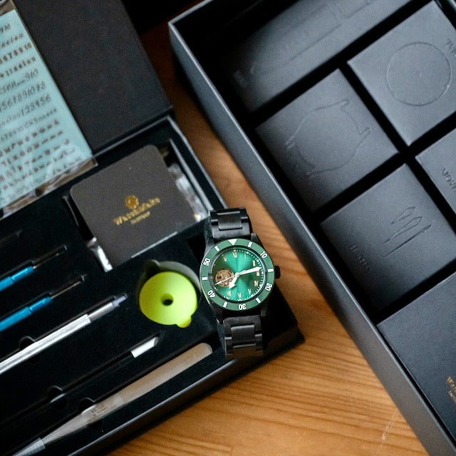 翡翠黑影-40mmDiver日本SEIKO機芯DIY套組｜個性化手錶禮物盒 | DIY kit set