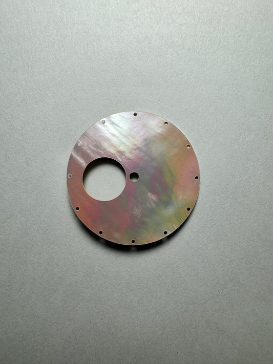 36MM |錶盤|圓形鏤空粉紅貝母