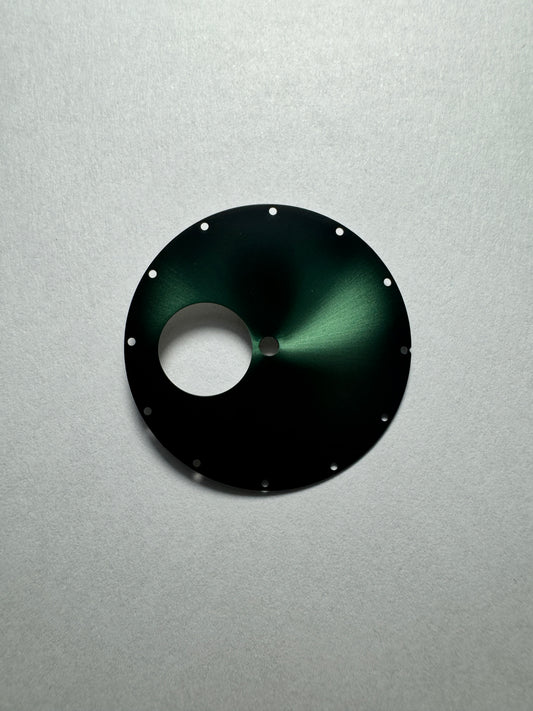 36MM ｜錶盤｜圓形鏤空貓眼綠色