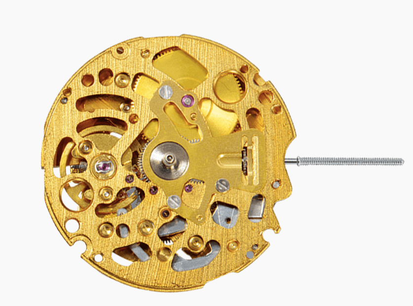 Seiko (SII) Caliber NH71 Skeleton Mechanical Watch Movement Gold TMI - Watchmake Factory 