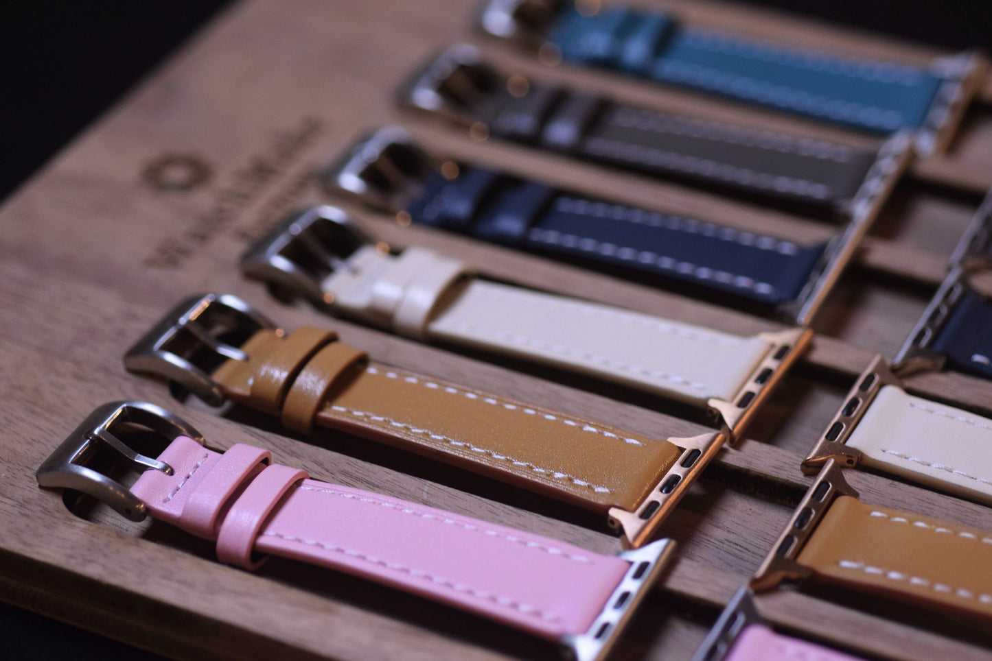 Apple Watch 錶帶 復古小牛皮 淺棕色20mm