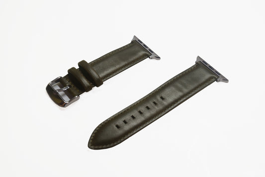 Apple Watch 錶帶 義大利植鞣皮革 軍綠 20mm