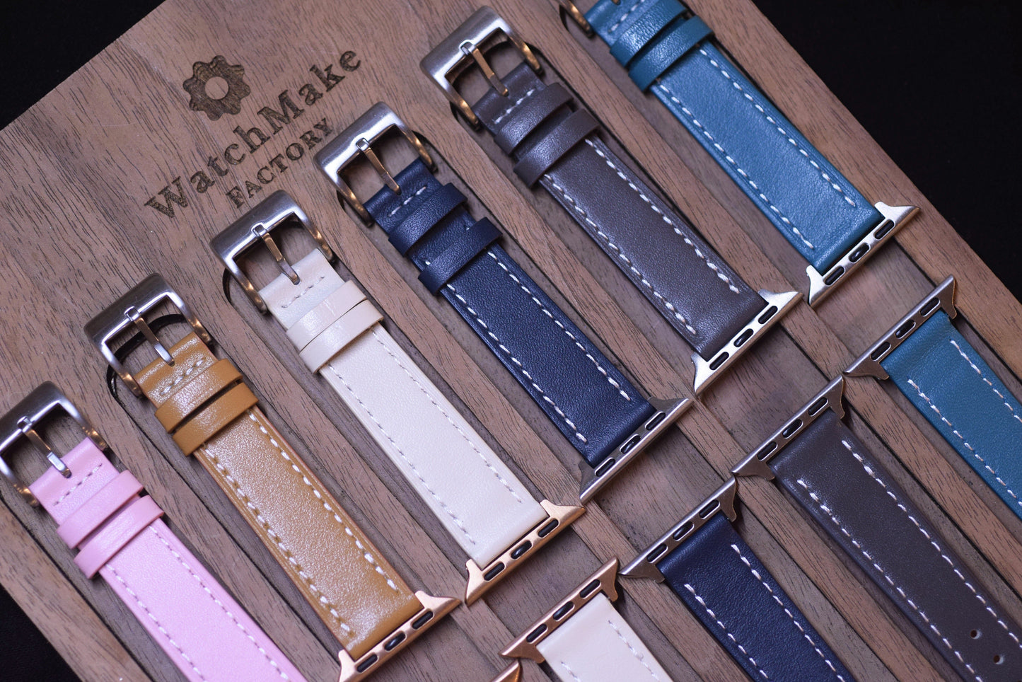 Apple Watch 錶帶 復古小牛皮 淺棕色20mm