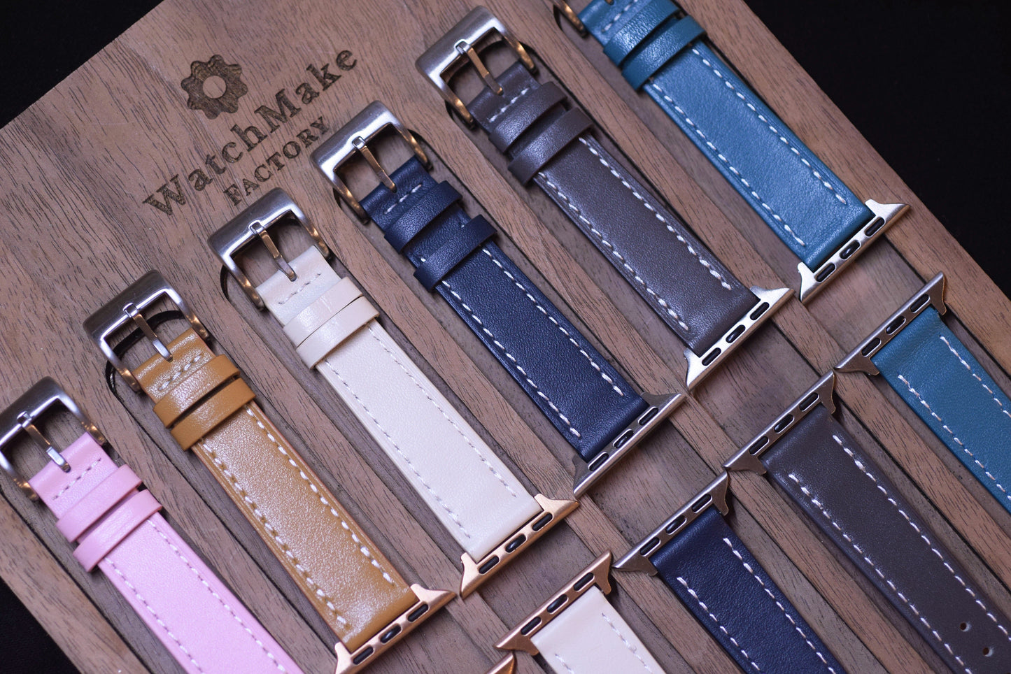 Apple Watch 錶帶 復古小牛皮 淺棕色18mm