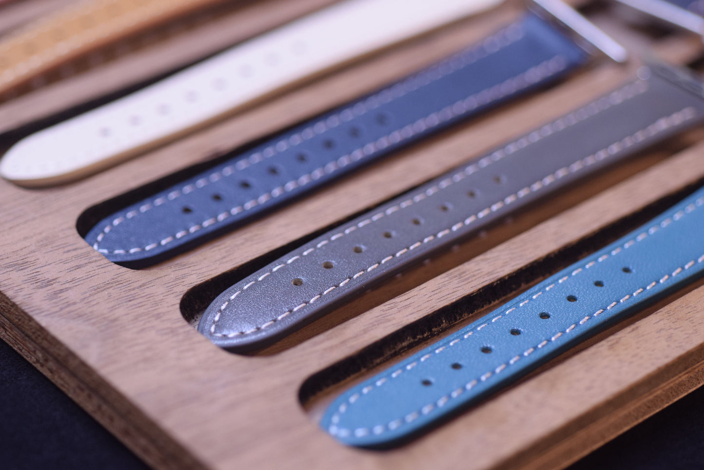 Apple Watch 錶帶 復古小牛皮 海軍藍18mm