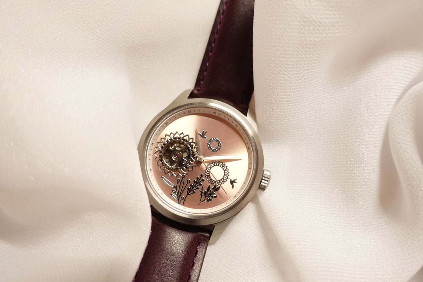 Watchmake 花語系列: 向日葵 36mm 銀色錶殼 Seiko NH38