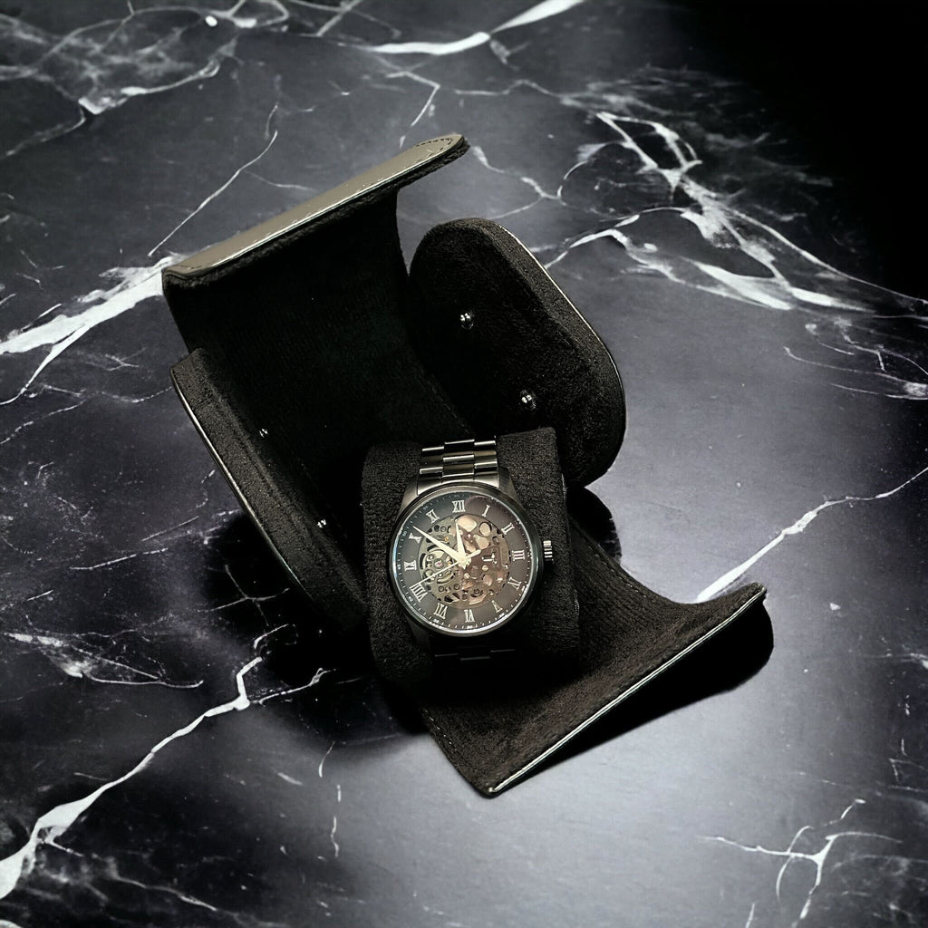 皮錶盒 時光寶盒 錶皮套  黑色 ㄧ隻錶