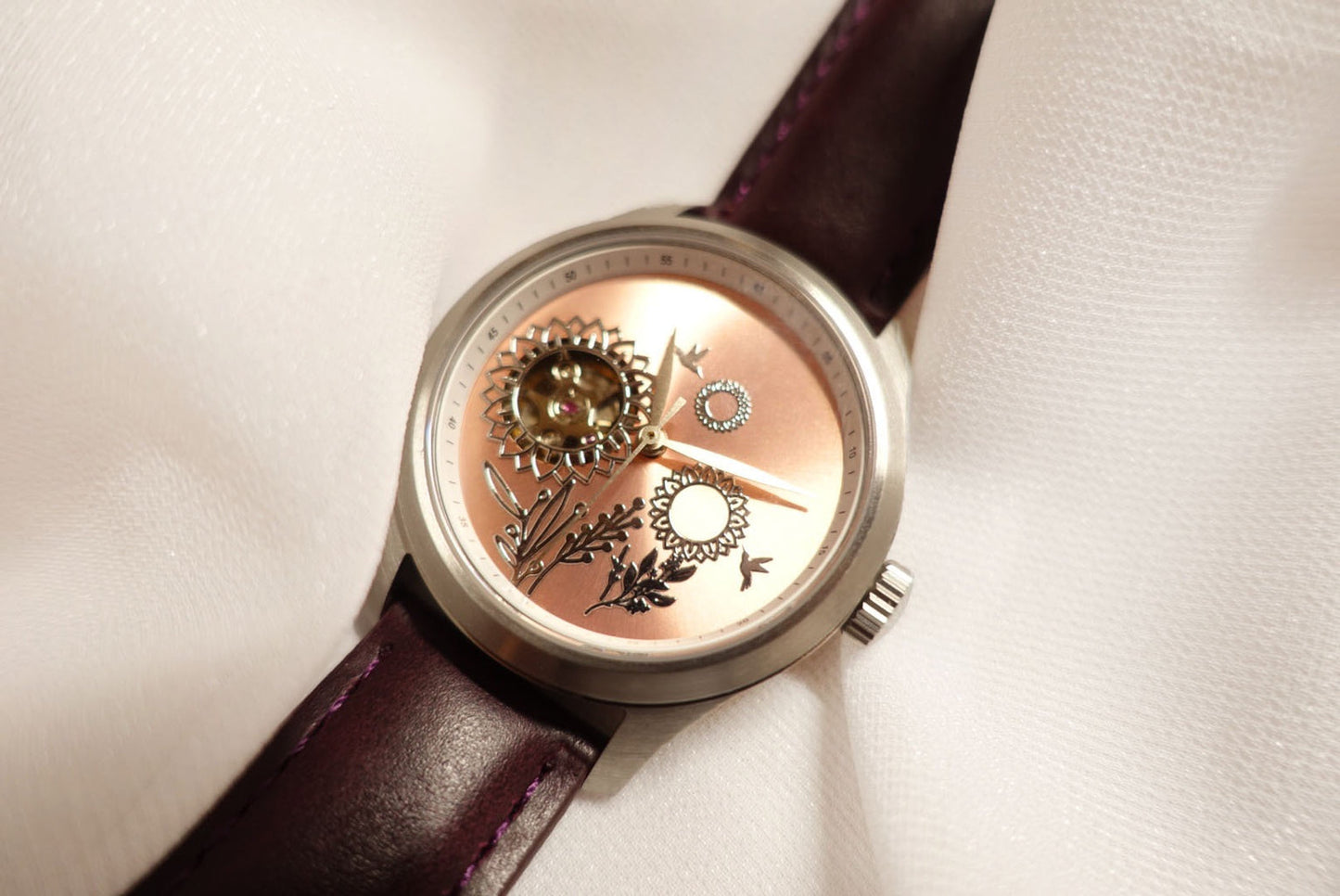 Watchmake 花語系列: 向日葵 36mm 銀色錶殼 Seiko NH38
