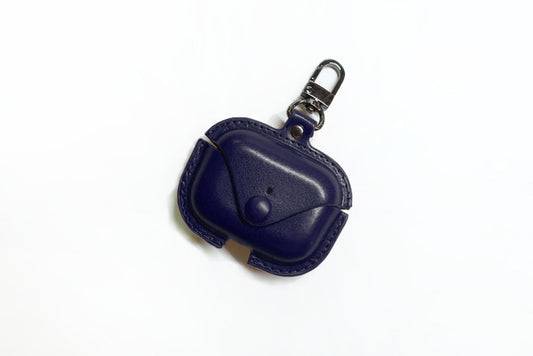 AirPods Pro 保護殼 油蠟皮革 海軍藍 1/2代