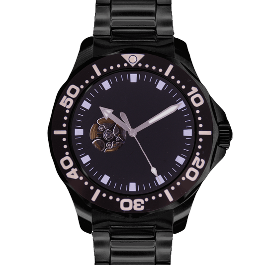 Diver 46 - All Black｜Design Studio｜Seiko Automatic Japan Made｜46mm - Watchmake Factory