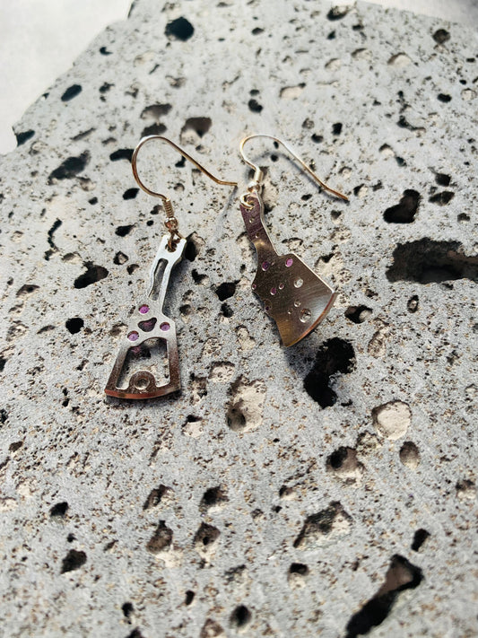 (純銀)紅寶石節奏耳環/S - Watchmake Factory