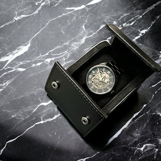 皮革便攜式手錶盒|黑色|單隻錶 - Watchmake Factory