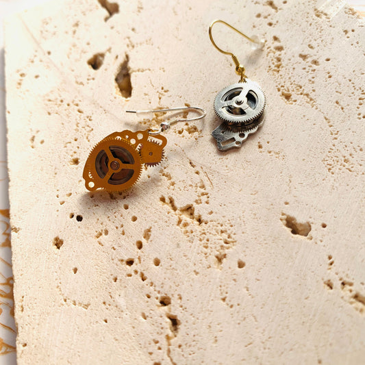 (純銀)齒輪魅力耳環 - Watchmake Factory