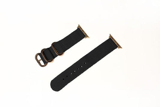 羅紋帆布錶帶 黑色 20mm - Watchmake Factory