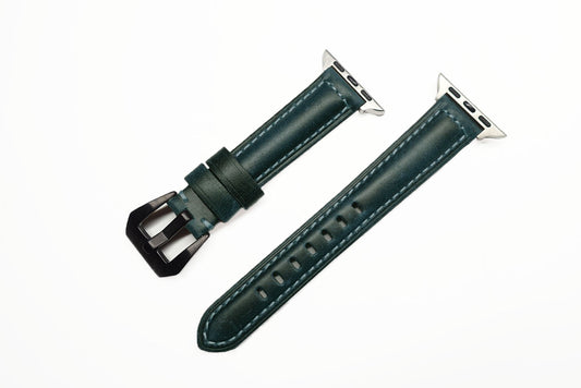 義大利油蠟皮革錶帶 深藍 18mm - Watchmake Factory