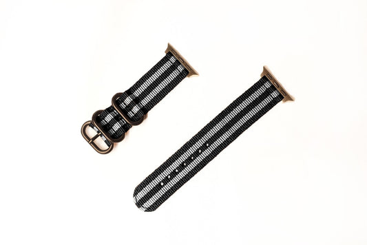 羅紋帆布錶帶 黑白 20mm - Watchmake Factory