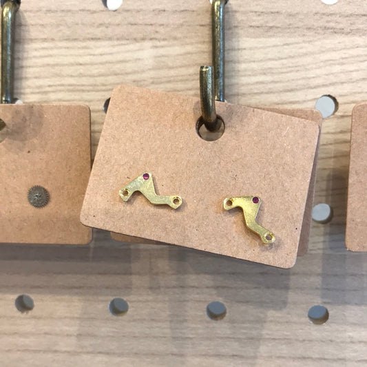 (純銀)計時寶石耳環 /G - Watchmake Factory