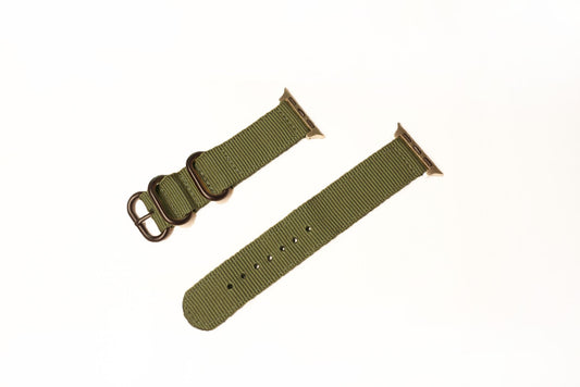 羅紋帆布錶帶 軍綠色20mm - Watchmake Factory