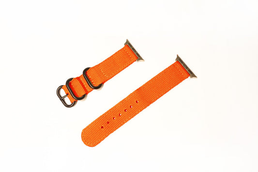 羅紋帆布錶帶 橙色 20mm - Watchmake Factory